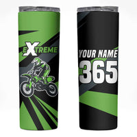Custom Green Extreme Motocross Skinny Tumbler Dirt Bike Rider Design - Wonder Print Shop