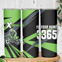 Custom Green Extreme Motocross Skinny Tumbler Dirt Bike Rider Design - Wonder Print Shop