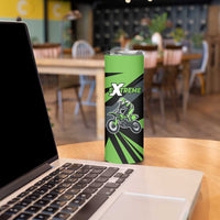 Custom Green Extreme Motocross Skinny Tumbler Dirt Bike Rider Design - Wonder Print Shop