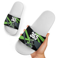 Custom Green Extreme Motocross Slide Sandals Dirt Bike Rider Design - Wonder Print Shop