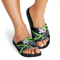 Custom Green Extreme Motocross Slide Sandals Dirt Bike Rider Design - Wonder Print Shop