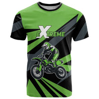 Custom Green Extreme Motocross T Shirt Dirt Bike Rider Design - Wonder Print Shop
