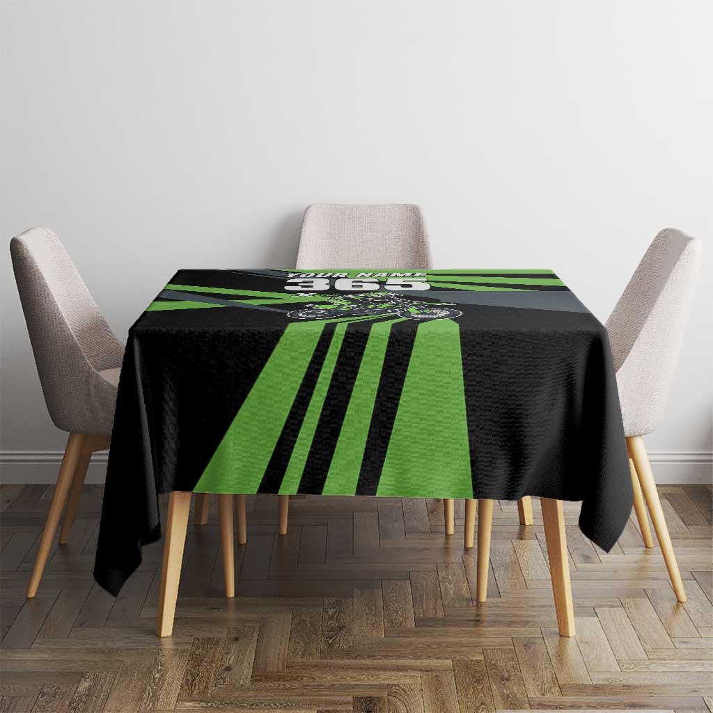 Custom Green Extreme Motocross Tablecloth Dirt Bike Rider Design - Wonder Print Shop