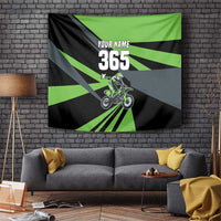 Custom Green Extreme Motocross Tapestry Dirt Bike Rider Design - Wonder Print Shop