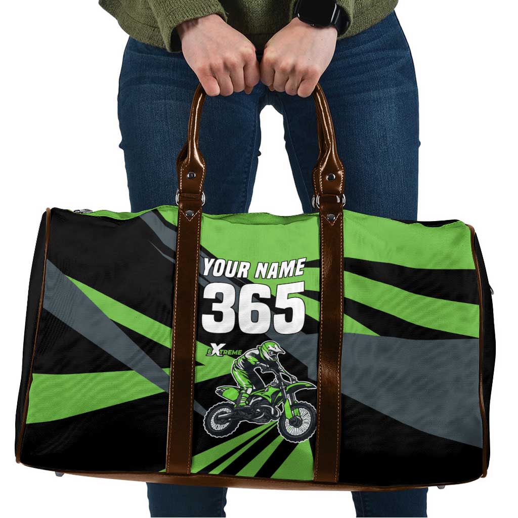 Custom Green Extreme Motocross Travel Bag Dirt Bike Rider Design - Wonder Print Shop