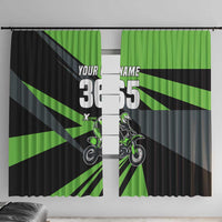 Custom Green Extreme Motocross Window Curtain Dirt Bike Rider Design - Wonder Print Shop