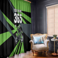 Custom Green Extreme Motocross Window Curtain Dirt Bike Rider Design - Wonder Print Shop