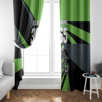 Custom Green Extreme Motocross Window Curtain Dirt Bike Rider Design - Wonder Print Shop