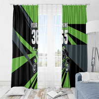 Custom Green Extreme Motocross Window Curtain Dirt Bike Rider Design - Wonder Print Shop