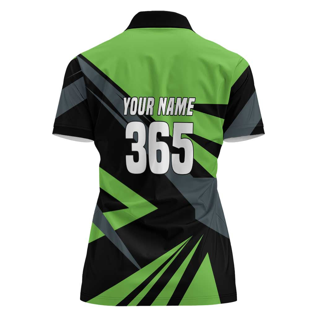 Custom Green Extreme Motocross Women Polo Shirt Dirt Bike Rider Design - Wonder Print Shop