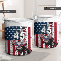 Custom American Flag Motocross Laundry Basket with Eagle Graphic - Wonder Print Shop