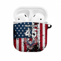 Custom American Flag Motocross AirPods Case with Eagle Graphic - Wonder Print Shop