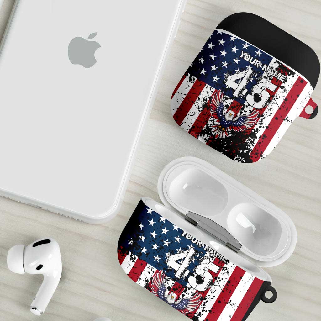 Custom American Flag Motocross AirPods Case with Eagle Graphic - Wonder Print Shop