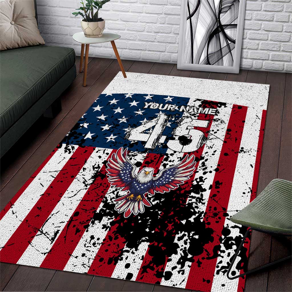 Custom American Flag Motocross Area Rug with Eagle Graphic - Wonder Print Shop