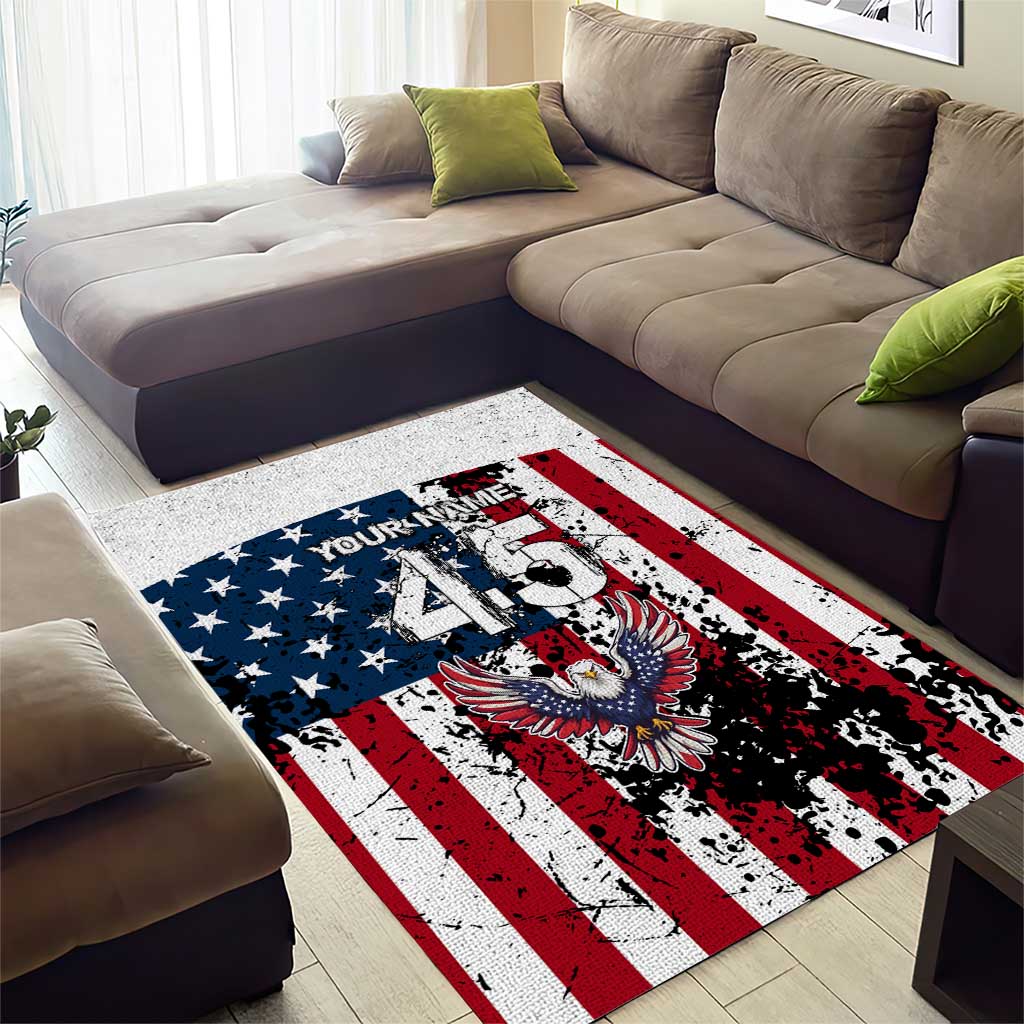 Custom American Flag Motocross Area Rug with Eagle Graphic - Wonder Print Shop