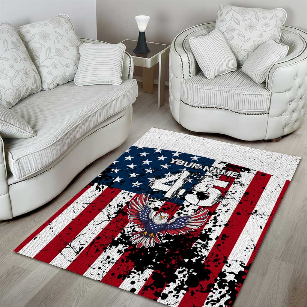 Custom American Flag Motocross Area Rug with Eagle Graphic - Wonder Print Shop