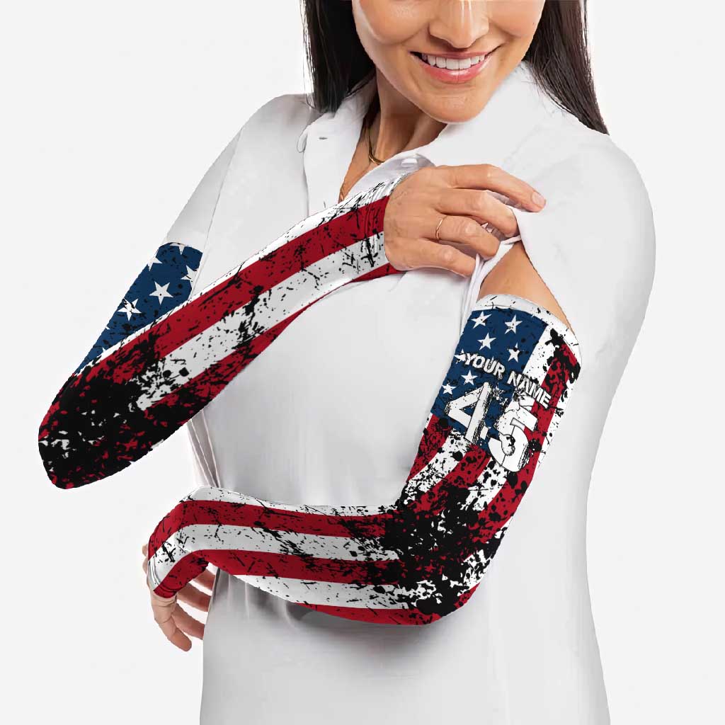 Custom American Flag Motocross Arm Sleeves with Eagle Graphic - Wonder Print Shop