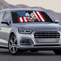 Custom American Flag Motocross Auto Sun Shade with Eagle Graphic - Wonder Print Shop