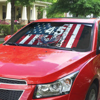 Custom American Flag Motocross Auto Sun Shade with Eagle Graphic - Wonder Print Shop