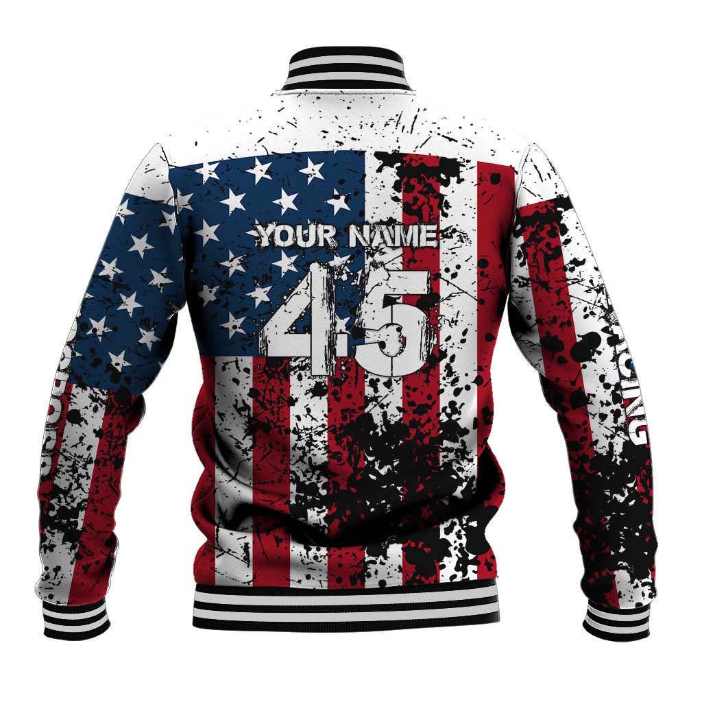 Custom American Flag Motocross Baseball Jacket with Eagle Graphic - Wonder Print Shop