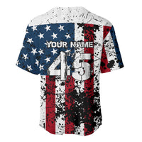 Custom American Flag Motocross Baseball Jersey with Eagle Graphic - Wonder Print Shop