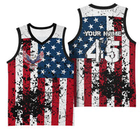 Custom American Flag Motocross Basketball Jersey with Eagle Graphic - Wonder Print Shop