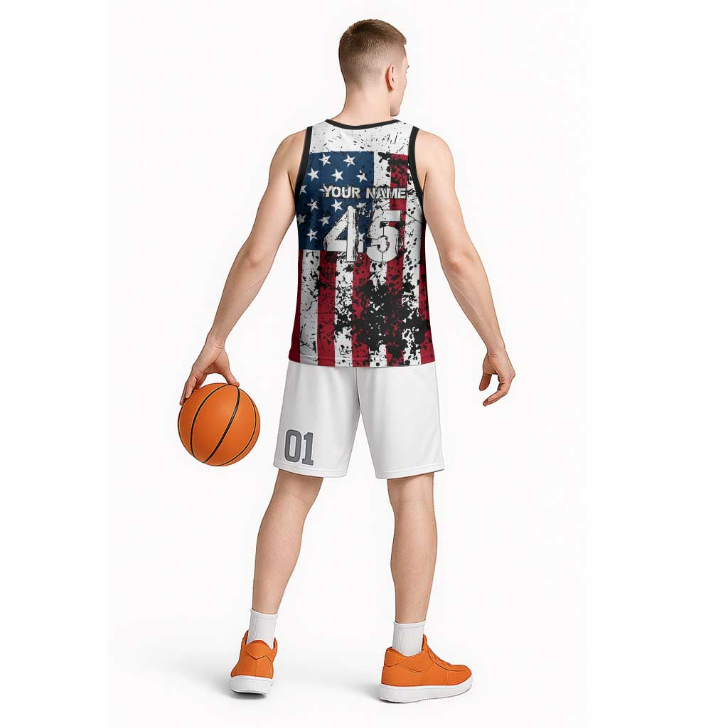 Custom American Flag Motocross Basketball Jersey with Eagle Graphic - Wonder Print Shop