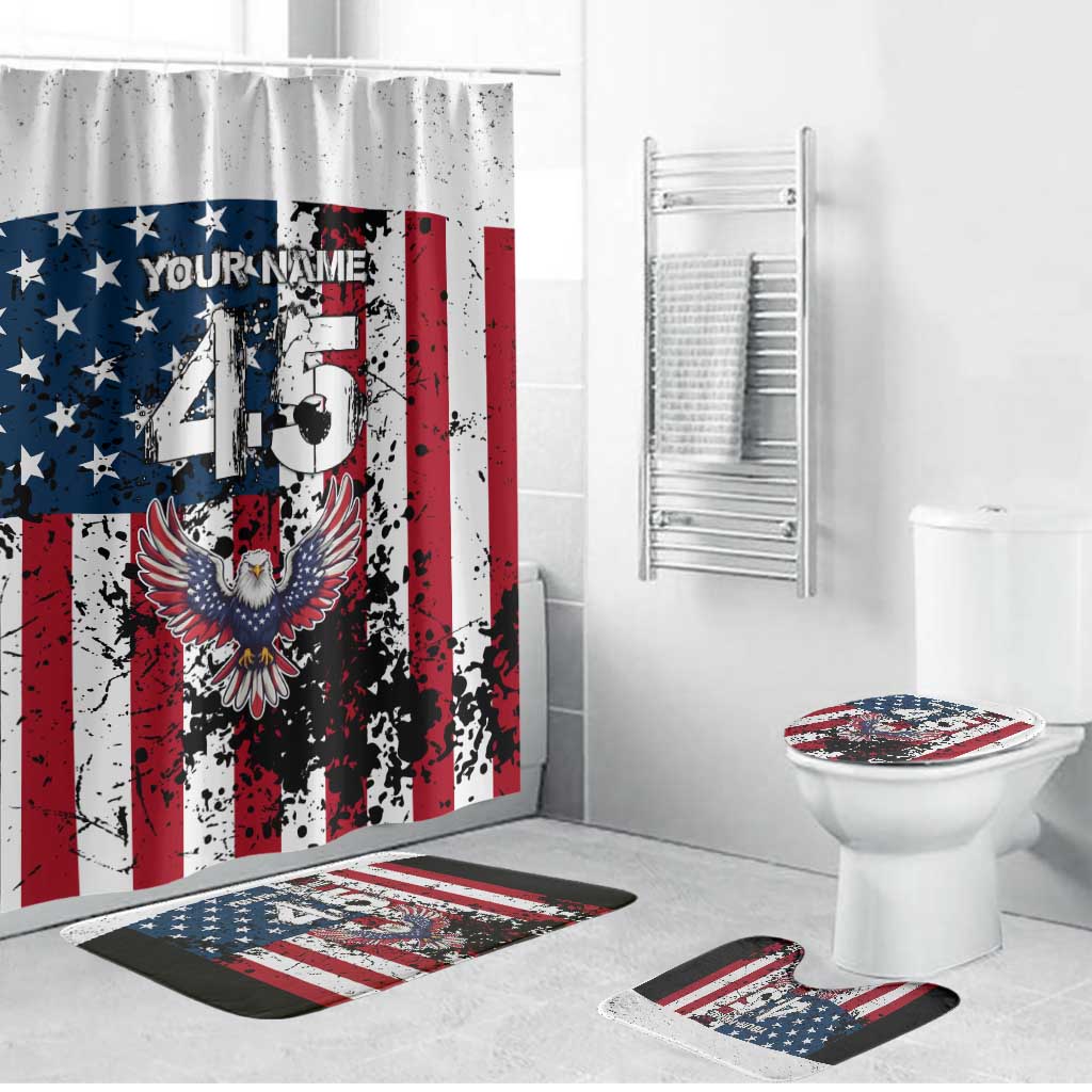 Custom American Flag Motocross Bathroom Set with Eagle Graphic - Wonder Print Shop