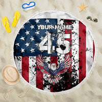 Custom American Flag Motocross Beach Blanket with Eagle Graphic - Wonder Print Shop