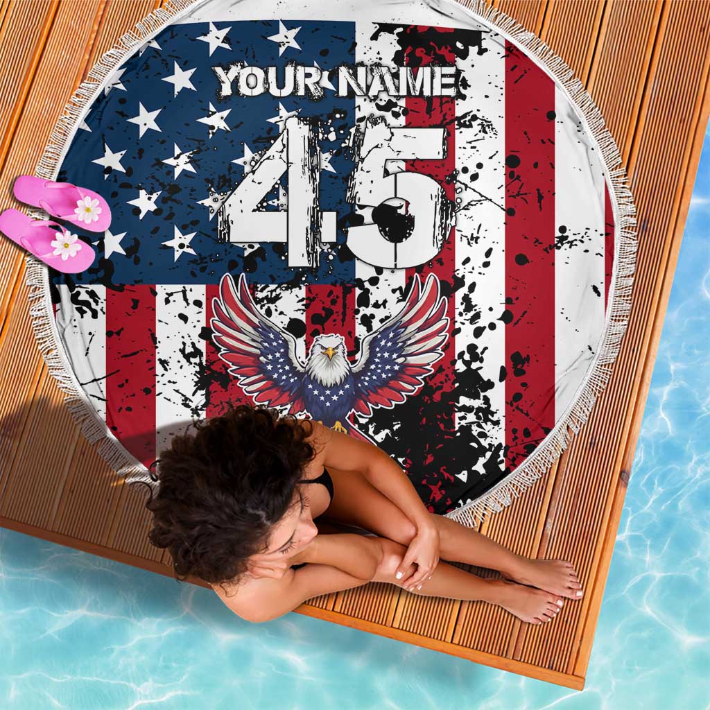 Custom American Flag Motocross Beach Blanket with Eagle Graphic - Wonder Print Shop