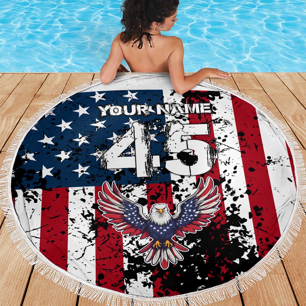 Custom American Flag Motocross Beach Blanket with Eagle Graphic - Wonder Print Shop
