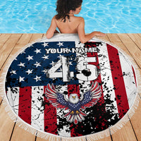 Custom American Flag Motocross Beach Blanket with Eagle Graphic - Wonder Print Shop