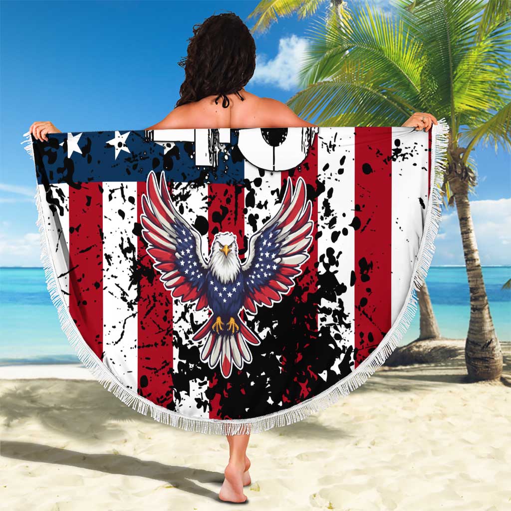 Custom American Flag Motocross Beach Blanket with Eagle Graphic - Wonder Print Shop