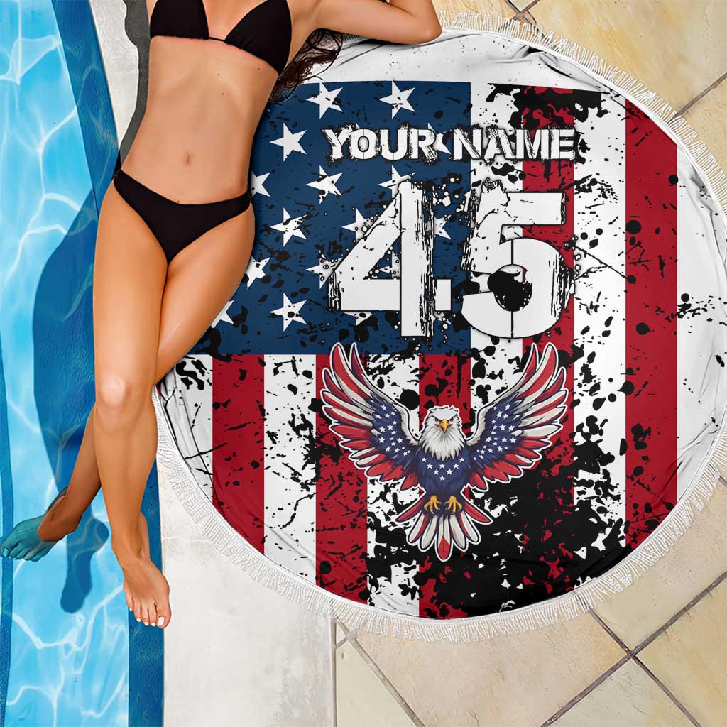 Custom American Flag Motocross Beach Blanket with Eagle Graphic - Wonder Print Shop