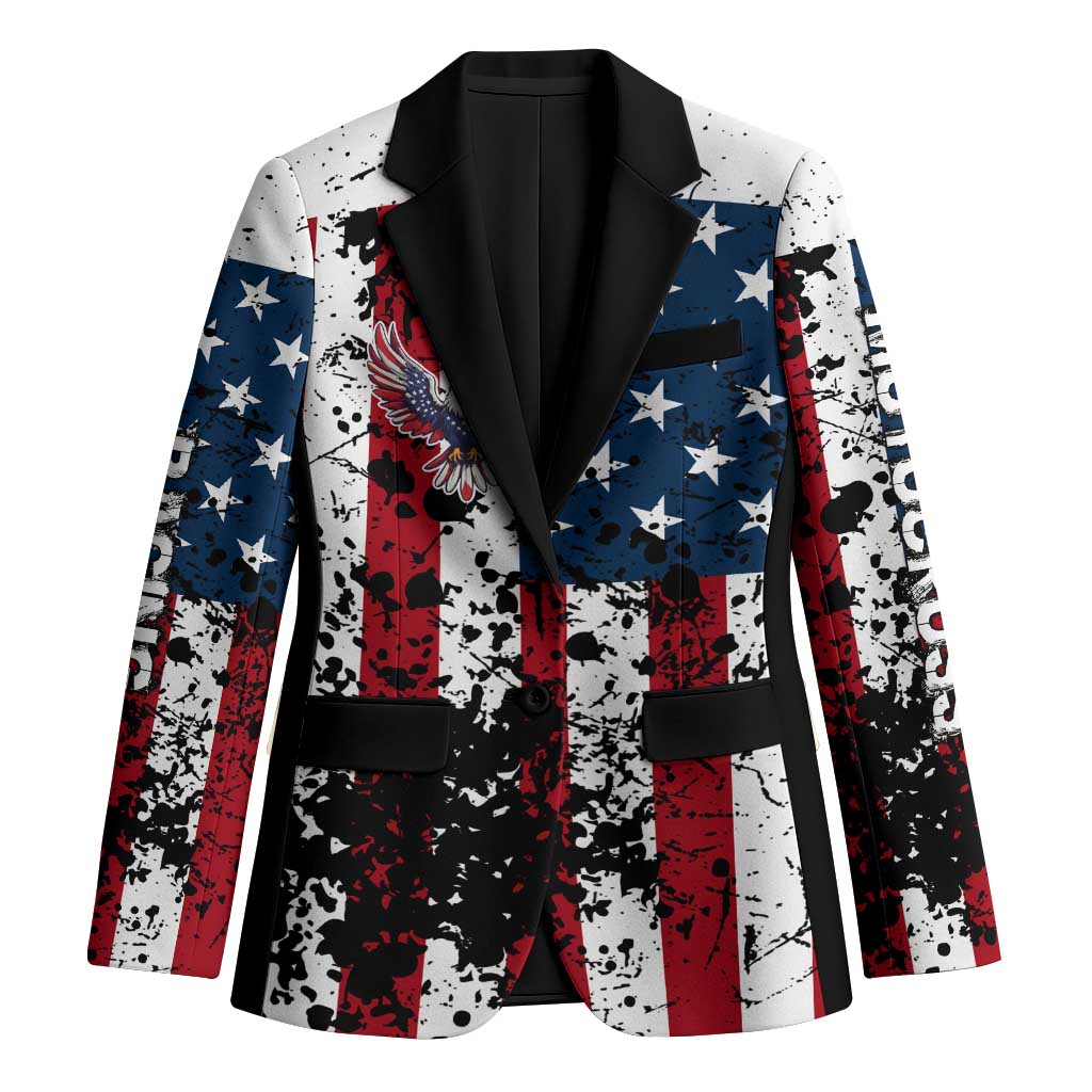 Custom American Flag Motocross Blazer with Eagle Graphic - Wonder Print Shop