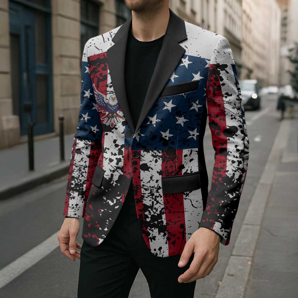 Custom American Flag Motocross Blazer with Eagle Graphic - Wonder Print Shop