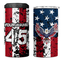 Custom American Flag Motocross 4 in 1 Can Cooler Tumbler with Eagle Graphic - Wonder Print Shop