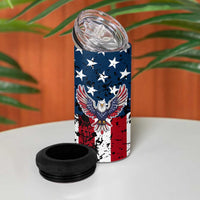 Custom American Flag Motocross 4 in 1 Can Cooler Tumbler with Eagle Graphic - Wonder Print Shop