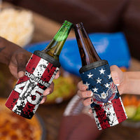 Custom American Flag Motocross 4 in 1 Can Cooler Tumbler with Eagle Graphic - Wonder Print Shop