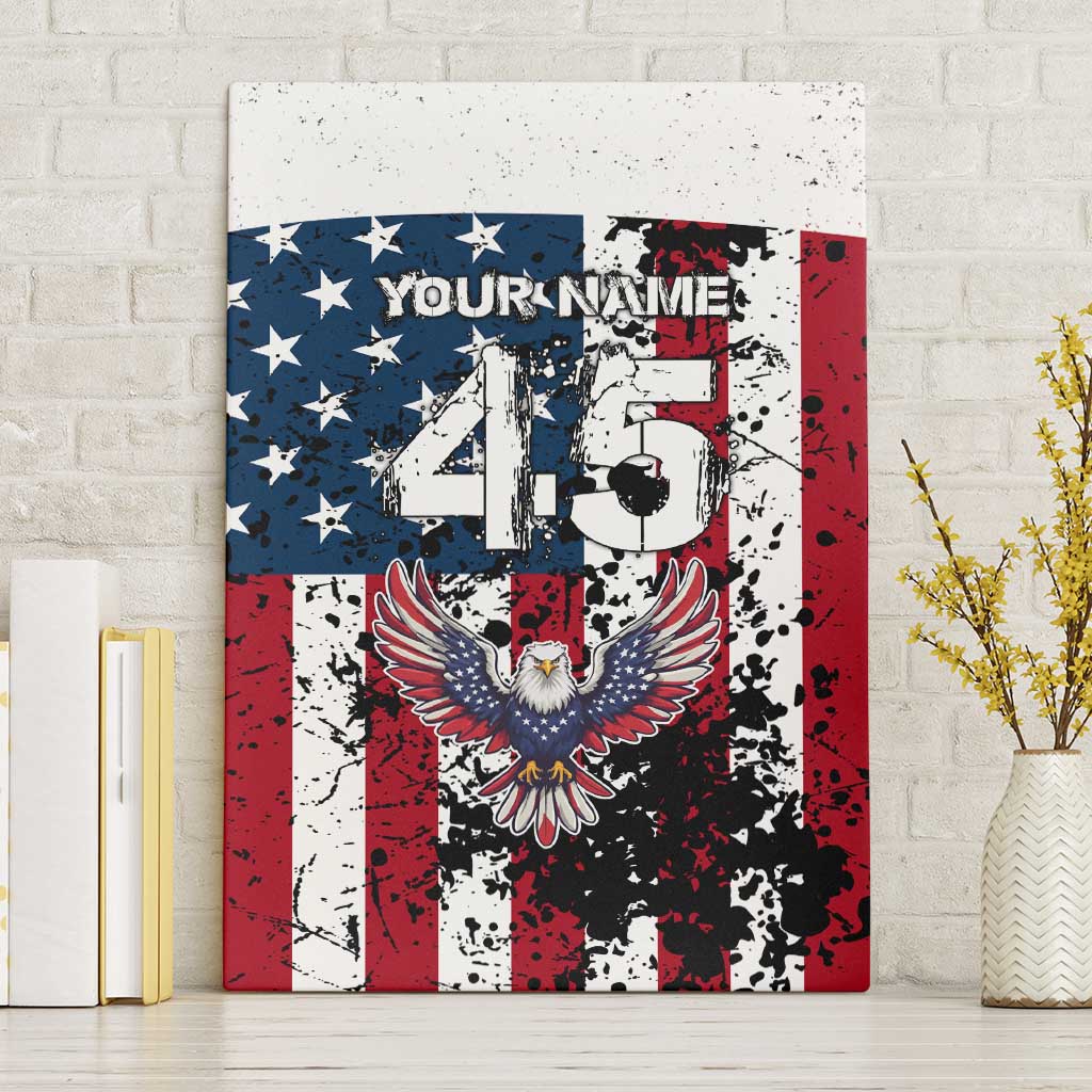 Custom American Flag Motocross Canvas Wall Art with Eagle Graphic - Wonder Print Shop