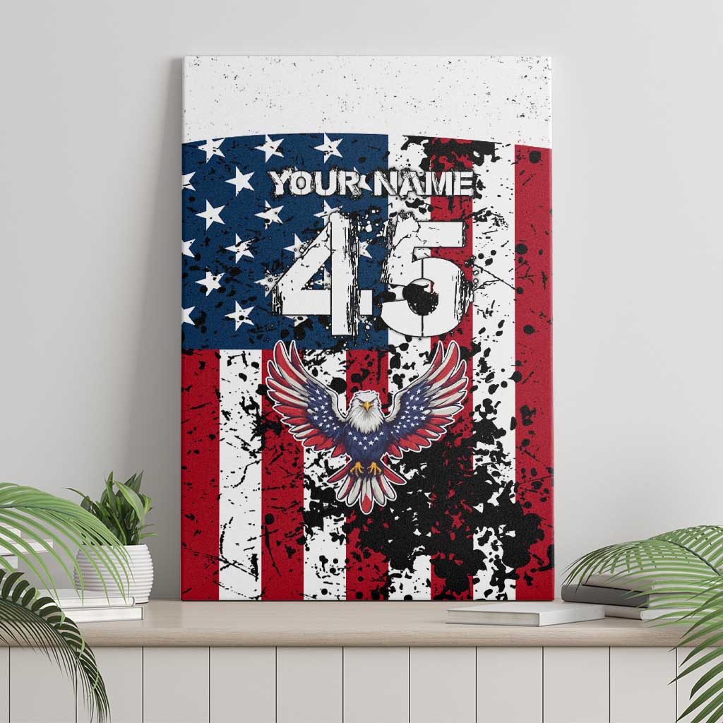 Custom American Flag Motocross Canvas Wall Art with Eagle Graphic - Wonder Print Shop