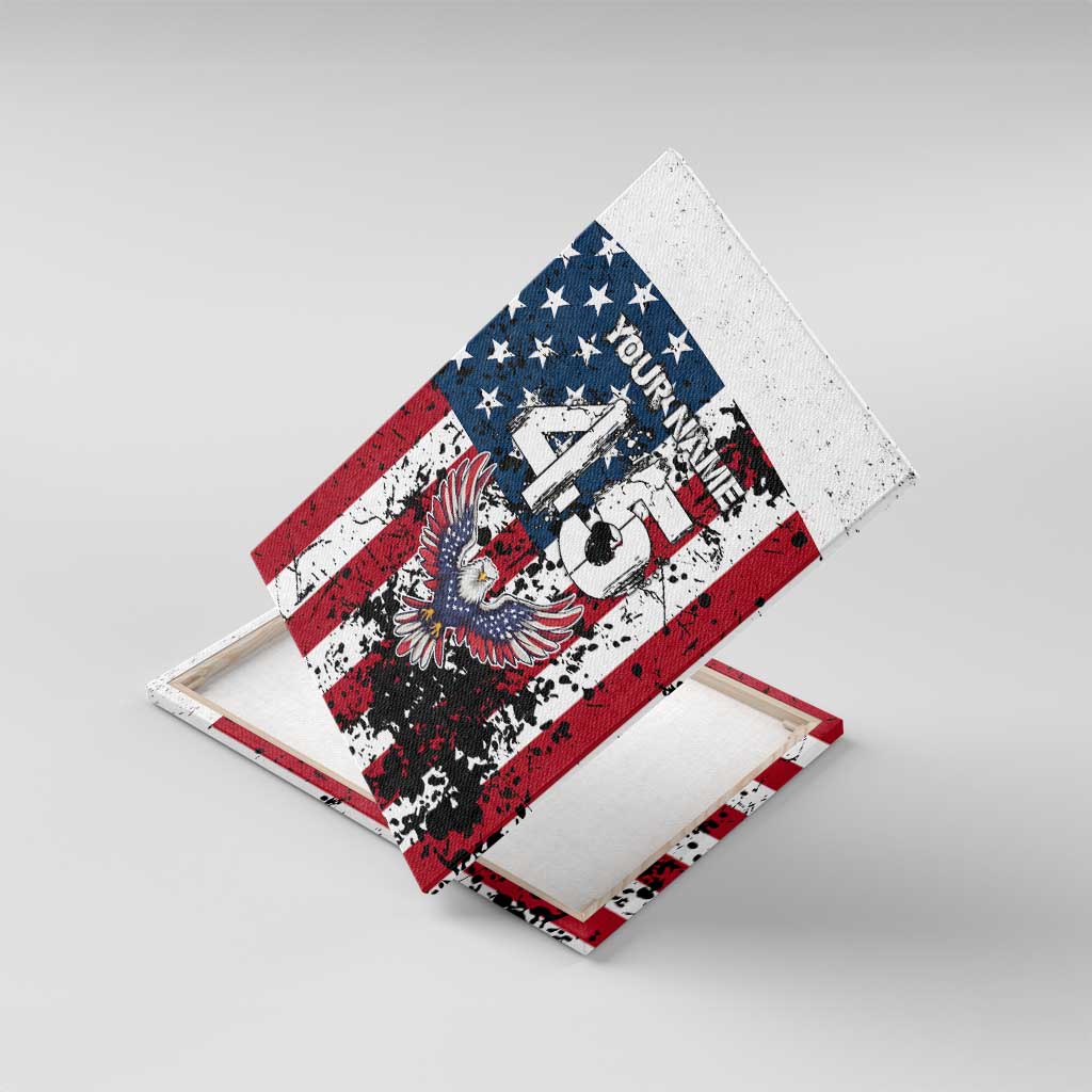Custom American Flag Motocross Canvas Wall Art with Eagle Graphic - Wonder Print Shop