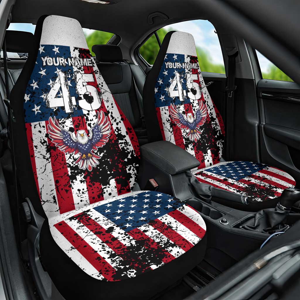 Custom American Flag Motocross Car Seat Cover with Eagle Graphic - Wonder Print Shop