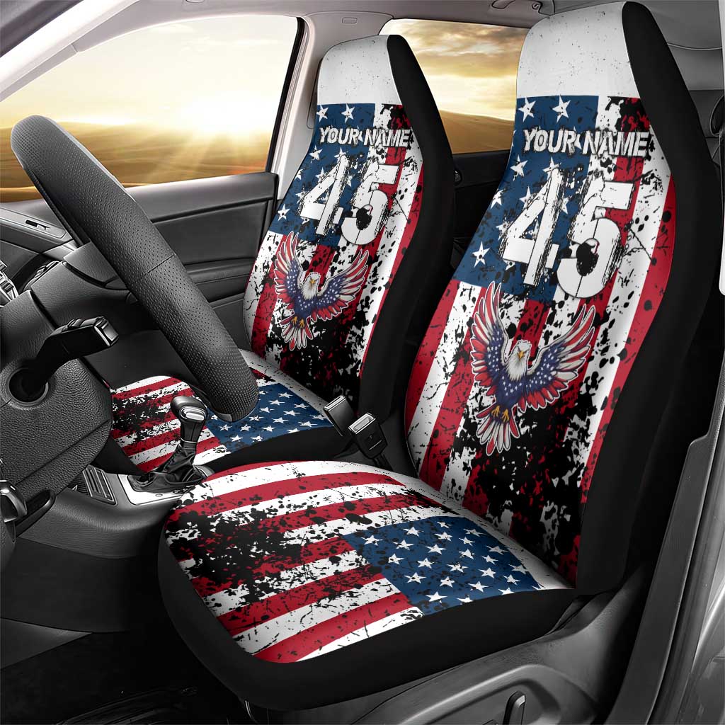 Custom American Flag Motocross Car Seat Cover with Eagle Graphic - Wonder Print Shop
