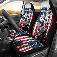 Custom American Flag Motocross Car Seat Cover with Eagle Graphic - Wonder Print Shop