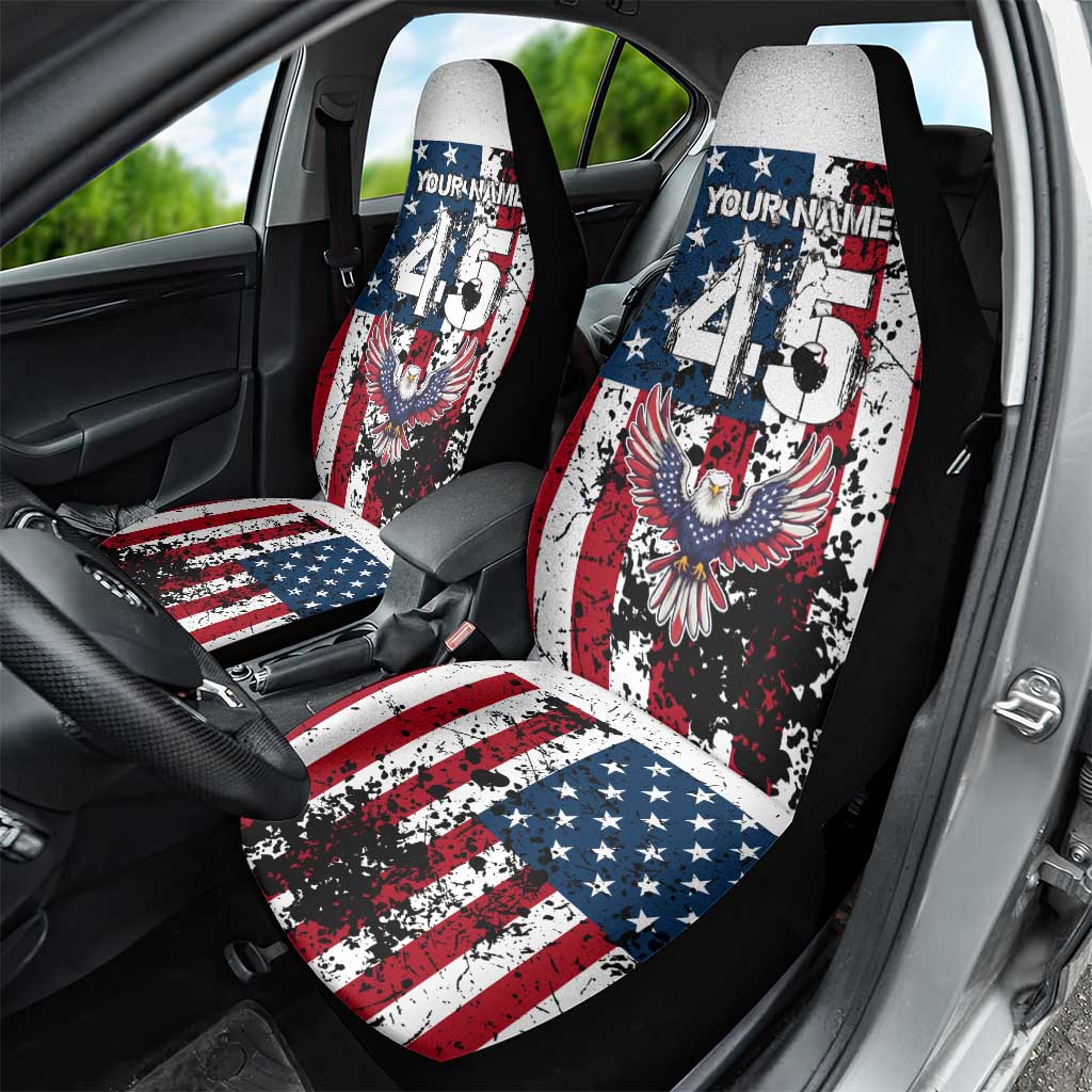Custom American Flag Motocross Car Seat Cover with Eagle Graphic - Wonder Print Shop