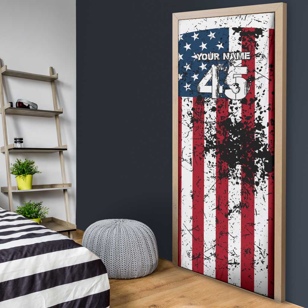 Custom American Flag Motocross Door Cover with Eagle Graphic - Wonder Print Shop