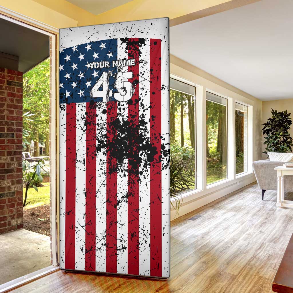 Custom American Flag Motocross Door Cover with Eagle Graphic - Wonder Print Shop