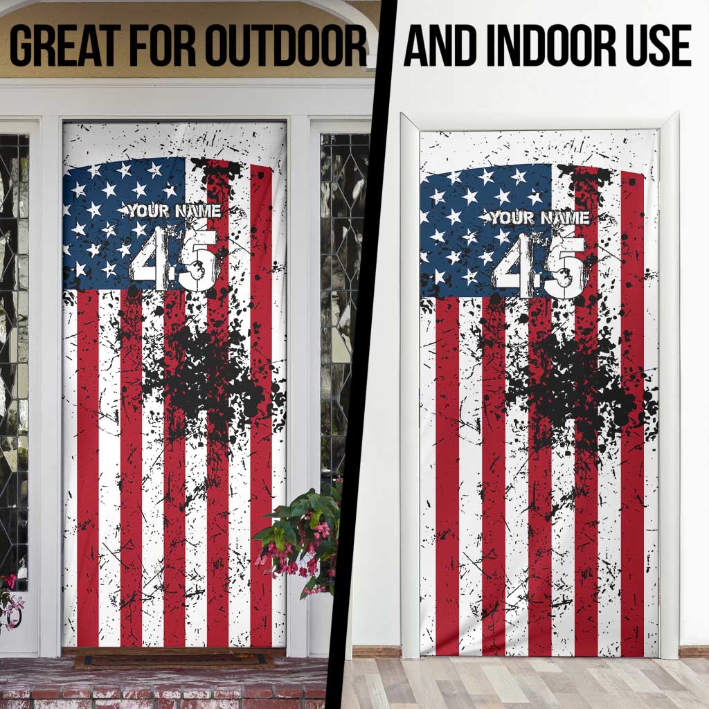 Custom American Flag Motocross Door Cover with Eagle Graphic - Wonder Print Shop