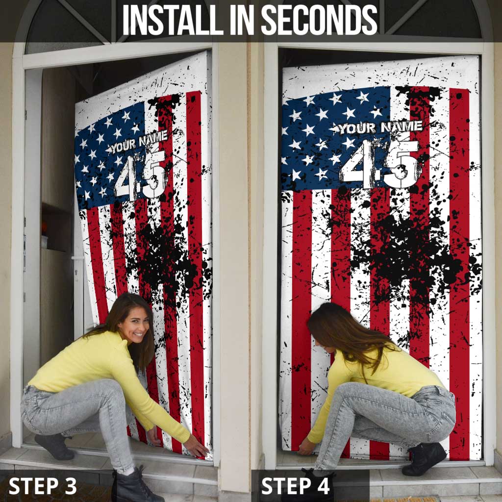 Custom American Flag Motocross Door Cover with Eagle Graphic - Wonder Print Shop